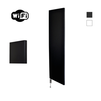 Sanicare HVW Denso Elektrische Radiator - 180x40cm - 948W - wifi - thermostaat - chroom - linksonder - mat zwart