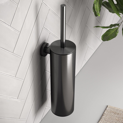 Brauer Gunmetal Edition porte-brosse de toilette - mural - PVD - gunmetal brossé