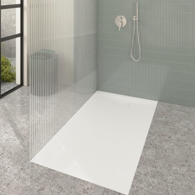 Villeroy & Boch Ecora douchebak - 140x80x3.5cm - afvoer korte zijde - white alpine (wit)