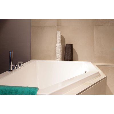 Xenz Society Baignoire d'angle - 160x90x53 - bonde au milieu - gauche - acrylique - blanc