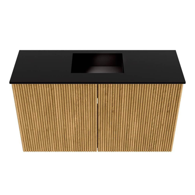 Mondiaz JOYA 70cm meuble de salle de bains - couleur Oak - Vasque FAYE position Milieu Sans trou de robinet couleur Urban