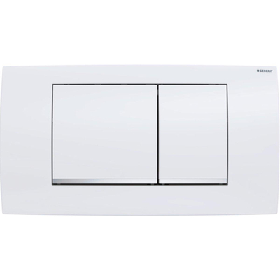 Geberit Twinline bedieningplaat, 2-toets spoeling frontbediening voor toilet 34x18.5cm wit OUTLETSTORE