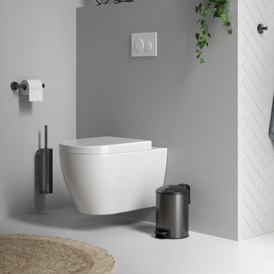 BRAUER Poubelle à pédale - 3L - gunmetal brossé