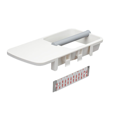 Tiger Tess Porte-rouleau de papier toilette - avec tablette - auto-adhésif/perçage - blanc/gris clair