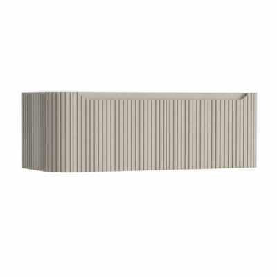 H&R Badmeubelen Juice Wastafelonderkast - 120x45x40cm - linkerhoek afgerond - 3D-front - 2 lades - geïntegreerde greep - beige mat