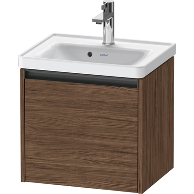 Duravit Ketho 2 meuble bas sous lavabo avec 1 tiroir 48.4x37.5x44cm avec poignée anthracite noyer foncé mat