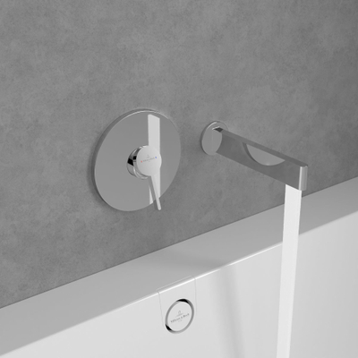 Villeroy & Boch Dawn badtoevoer - 220mm - voor wandmontage - hoogglans chroom