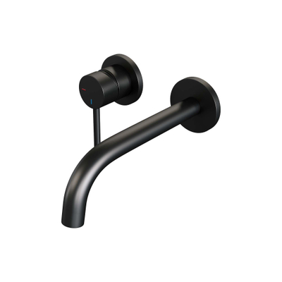 Brauer Black Edition Mitigeur de lavabo encastré - bec coudé à droite - levier long et étroit - modèle A2 - noir mat
