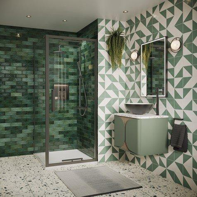 Crosswater Asura zijpaneel voor inklapbare deur - 80cm - leisteen