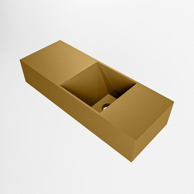 Mondiaz TYNE Lavabo - 60x23x12cm - vasque à droite - sans trous de robinet - solid surface - Oro