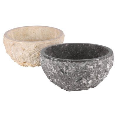 Differnz ASTI Vasque à poser - 38cm - poli pierre naturelle - gris