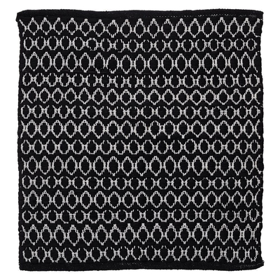Sealskin boho tapis de bain 60x60 cm polyester / coton noir