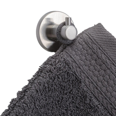 Tiger Boston Handdoekhaak - 4x4cm - enkel - geborsteld RVS