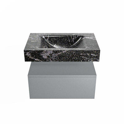 MONDIAZ ALAN - DLUX Badkamermeubelset - 70cm - onderkast - Plata - 1 lade - vrijhangende wastafel - wasbak midden - 0 kraangaten - Lava