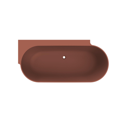 Arcqua Havana Baignoire demi-îlot - 170x80cm - gauche - terracotta mat