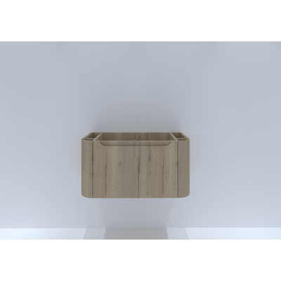 H&R badmeubelen Juice Meuble sous vasque - 80x45x40cm - angles arrondis - 1 tiroir - poignée intégrée - french oak