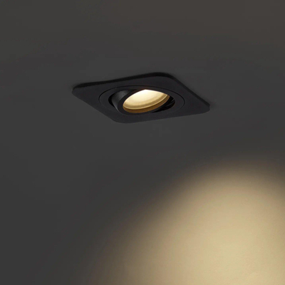QAZQA Alberto Spot encastré set - 1 spot - 9x11,2cm - lampe led dimmable incluse - IP44 - Carré - Noir