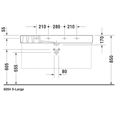 Duravit Vero Lavabo pour meuble 125x49cm avec trou pour robinetterie Blanc