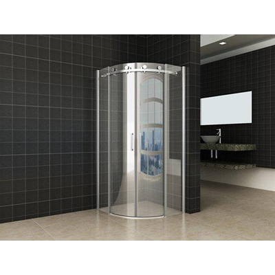Wiesbaden Entra cabine kwartrond met 2 schuifdeuren 900 x 900 x 2000 x 8 mm nano helder glas/chroom SHOWROOMMODEL