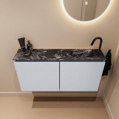 MONDIAZ TURE-DLUX Meuble WC 100 cm Clay. Lavabo EDEN Lava position à droite. Avec 1 trou de robinet.