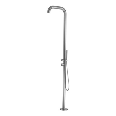 Fortifura Outdoor Original Vrijstaande Buitendouche - geborsteld RVS PVD (RVS) 316 - handdouche - PVD - geborsteld RVS