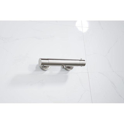 Fortifura Calvi douchekraan met glijstangset met ronde handdouche, gladde doucheslang Geborsteld RVS PVD (RVS)