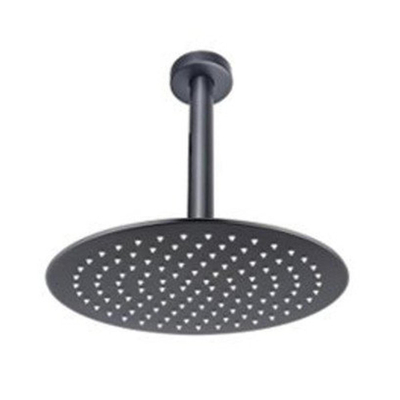 FugaFlow Eccelente Acces Ensemble de douche de tête encastré - thermostatique - bras de plafond - douche de tête 30cm - douchette à barre - flexible de douche métallique - Gunmetal PVD brossé