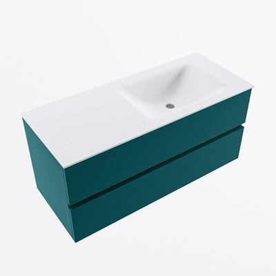 Mondiaz VICA ensemble de meuble de salle de bain - 110cm - meuble sous-vasque smag - 2 tiroirs - lavabo cloud droite - sans trous de robinet - version haute de 60cm - talc