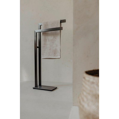 Zack LINEA Handdoekstandaard - 80x15x39cm - dubbel - grafiet