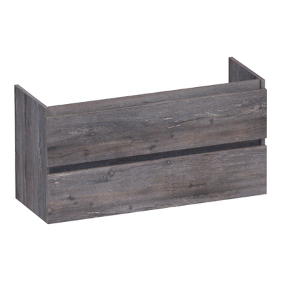 BRAUER Joy wastafelonderkast ondiep - 100x39x50cm - 2 softclose lades - greeploos - 1 sifon uitsparing - Driftwood