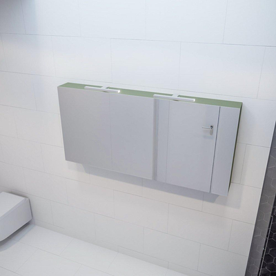 Mondiaz CUBB spiegelkast – 150x70x18 cm – 3 deuren – Army (groen)