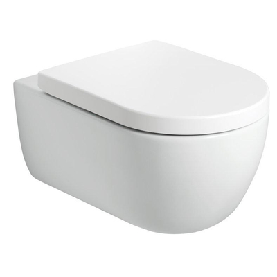 Plieger Kansas hangtoilet – Rimless – diepte 54,5 cm – met softclose zitting – mat wit
