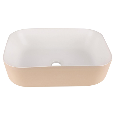 Differnz ZENA Vasque à poser - 48x38x13cm - céramique - beige/blanc