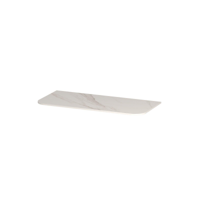 INK Concept R Plan de vasque - 100x45x1.2cm - pour meuble bas arrondi - MDF laqué - Calacatta mat
