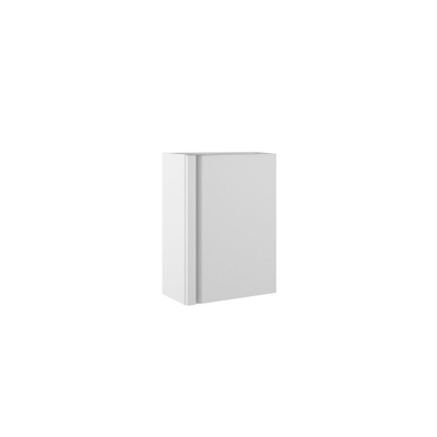 FugaFlow Eccelente Arredo Ensemble meuble de toilette - 40x65cm - 1 porte - 1 trou de robinet - droite - lave-mains pierre naturelle foncée - blanc mat