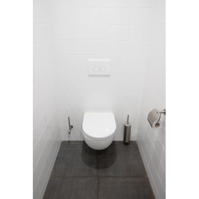 QeramiQ Push Metal Bedieningsplaat - voor Geberit UP320 inbouwreservoir - dualflush - ronde knoppen - metaal wit mat - licht beschadigd - OUTLET UDEN