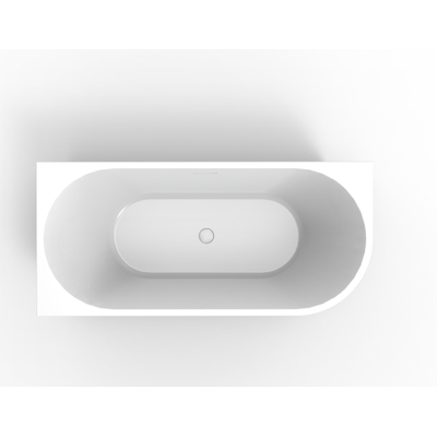 ZEZA Grand Baignoire semi-îlot d'angle - gauche - 180x80x58cm - avec une bonde- acrylique - blanc brillant