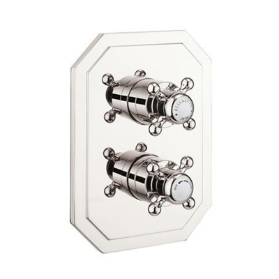 Robinet de douche Crosswater Belgravia - encastré - thermostatique - sans partie encastrable - 2 voies - nickel