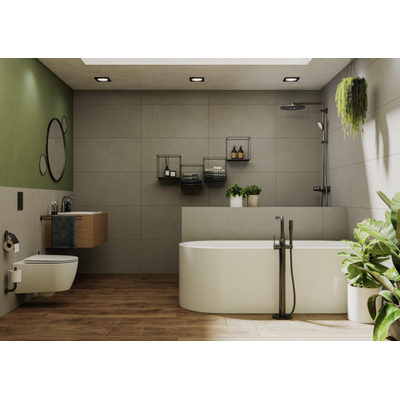Grohe Essence New Wastafelkraan Opbouw - uitloop 11.4cm - M-size - hoge draaibare uitloop - waste - EcoJoy - brushed hard graphite (antraciet)