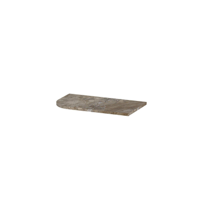 INK Concept R Plan vasque - 40x22x1.7cm - pour meuble lave-mains arrondi à gauche - Céramique - Earth glossy