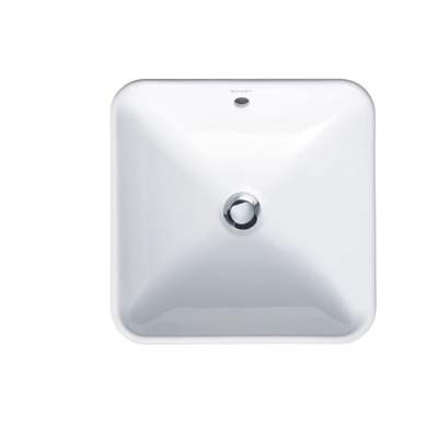 Duravit Bacino Opzetwastafel - 42x42cm - zonder kraangat - met overloop - glans wit