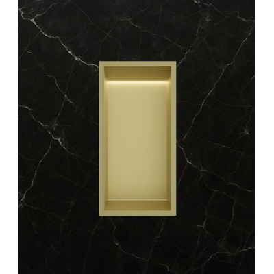 Hotbath &MORE Inbouwbox of inbouwnis - 30x15x10 - met LED - IP44 - PVD - geborsteld messing (goud)