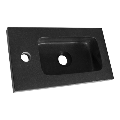 BRAUER Lava Fontein - voor fonteinkast - 40x22x3cm - 1 kraangat - zonder overloop - natuursteen - basalt OUTLETSTORE