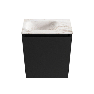 MONDIAZ TURE-DLUX Meuble de toilettes 40 cm Urban. EDEN lavabo Frappe position gauche. Avec 1 trou de robinet.