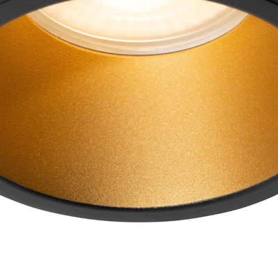 QAZQA Dept Spot encastré - 1 spot - IP44 - Rond - Noir