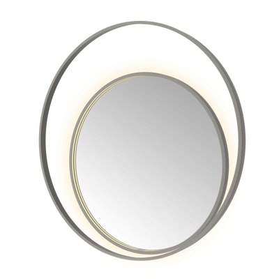 Hotbath &MORE Spiegel Round2 - 100x100cm - direct en indirect LED - spiegelverwarming - dimbaar - met afstandsbediening - PVD - geborsteld gunmetal antraciet