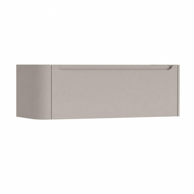 H&R Badmeubelen Juice Meuble sous vasque - 120x45x40cm - angle gauche arrondi - 1 tiroir - poignée intégrée - beige mat