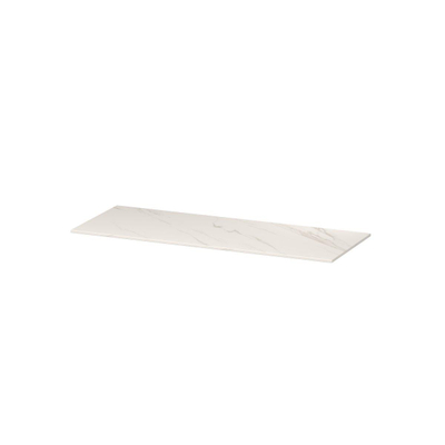 INK Topdeck Wastafelblad - 120x45x1cm - tbv onderkast - zonder uitsparing - Keramiek - Calacatta mat