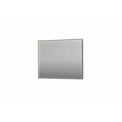 INK SP19 spiegel - 100x4x80cm rechthoek in stalen kader incl dir LED - verwarming - color changing - dimbaar en schakelaar - geborsteld RVS
