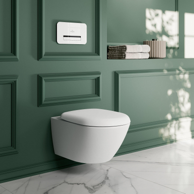 Villeroy & Boch Antao Closetzitting - met automatische sluitfunctie (SoftClosing) - met afneembare zitting - (QuickRelease)mat stone white (wit)